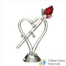 glass rose figurine